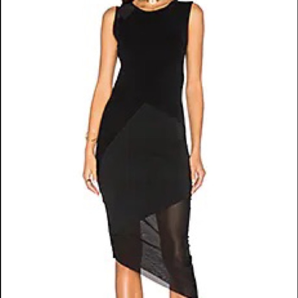 benjamin jay Ezra black sleeveless panel fitted bodycon dress womens S